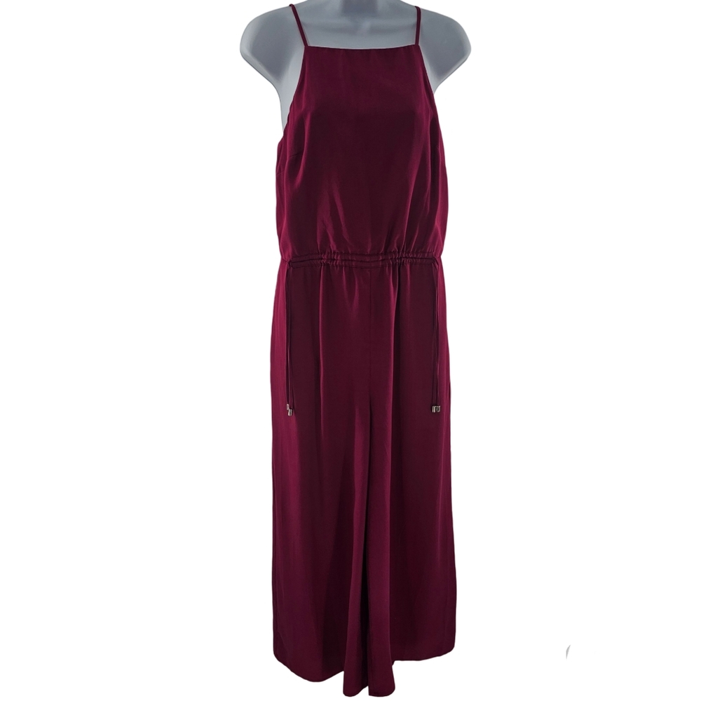 Ted Baker Melnie Deep Pink Wide Leg Drawstring Waist Jumpsuit Womens Size 1